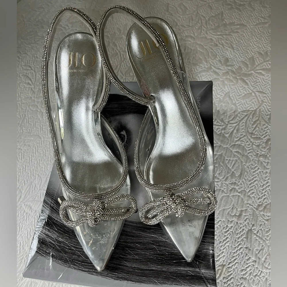 Jennifer Lopez Felina Lucite sling back heels